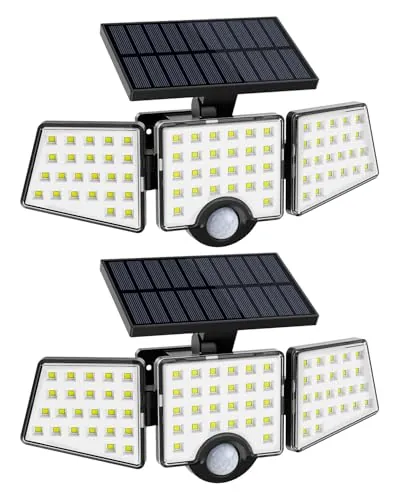 Lepro Foco Solar Exterior Potente, 1000 LM, Impermeable IP65, Pack de 2