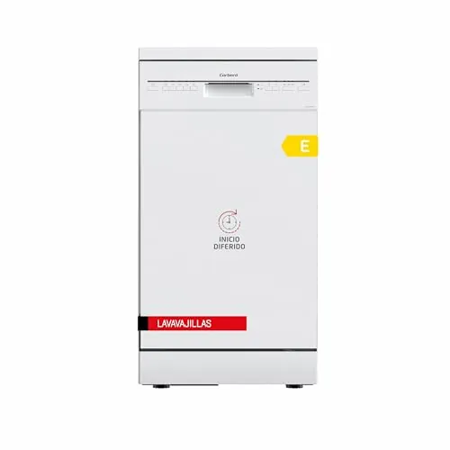 Corberó - Lavavajillas Plus 45cm | CLVM403W | 10 Cubiertos 5 Programas con 4 Temperaturas, Indicadores LED, Color Blanco, Inicio Diferido, Función Inicio-Pausa, 49 Db, Eficiencia Energética E