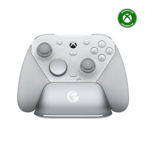 GameSir G7 Pro Mando 1000Hz con Estación de Carga: Xbox Series X|S, Xbox One, Win 10/11 & Android - Joysticks TMR, Gatillos Ajustables & 4 Botones Programables - Blanco Mec