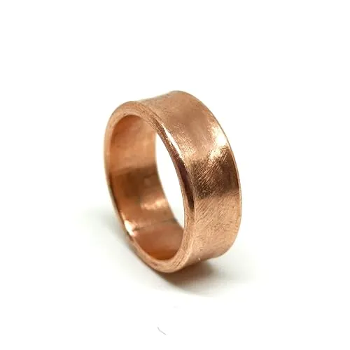 Genérico Anillo de Cobre Puro Hombre, Anillo Solido Hecho a Mano, Regalo de Séptimo Aniversario, Joyería para Artritis (35 (75mm))