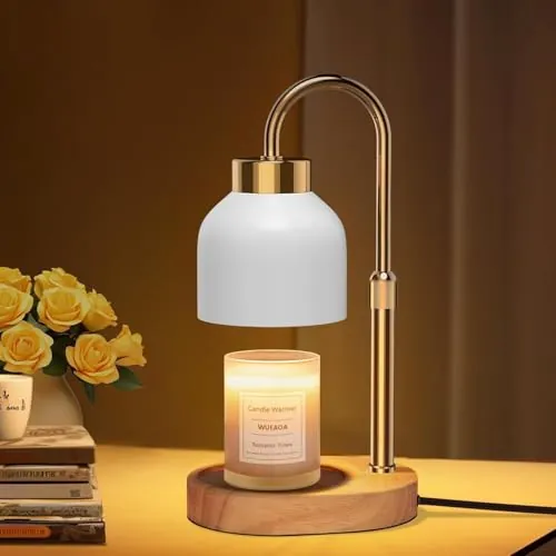 seenlast Lámpara Calentadora Velas, Candle Warmer Lamp con Temporizador y Regulador de Intensidad, Lámpara Perfumada con 2 Bombillas Regalo Ideal para Mujeres y Madres, Decoración Hogar