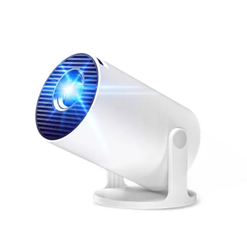 [2026 Upgraded] AKIYO O2 Proyector Portátil con WiFi 6 Bluetooth 5.4 Support 1080P Auto Keystone 180° Rotation, Mini Proyector Compatibile con HDMI/Laptop/PS5/TV Stick, Blanco