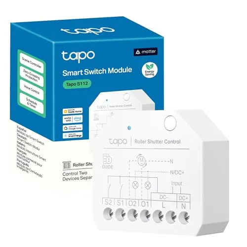 Tapo S112 - Relé Doble Inteligente para Persianas, Control App/Voz, Matter