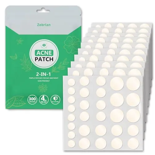 300PCS Acne Patches Parches Granos Pimple Patches Hidrocoloides Invisible | Parches Granos Acne Pimple Patches Hidrocoloides Parches Para Granos Invisible Día y Noche 2 En 1 Pimple Patch Acne Patch