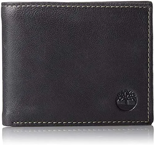 Timberland D01387/08 Hombres Negro Nublado Cartera Passcase Bifold