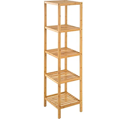 tectake Estantería de Madera bambú - Varios Modelos - (5 Niveles | 33 x 33 x 141 cm | No. 401646)