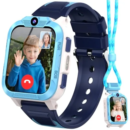 Reloj Inteligente Niño,Smartwatch Linterna LED,4G Videollamada,GPS LBS WiFi