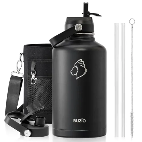 BUZIO Botella isotérmica 2L acero inoxidable, tapa con pajita y boquilla