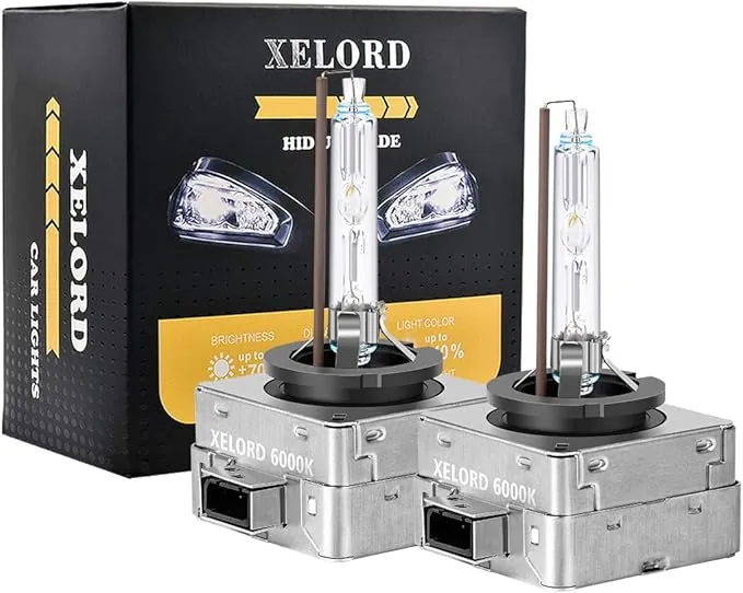 XELORD D1S 6000K Xenón Bombilla 12V 35W HID Auto Lámpara,Blanco Faro Delantero De Coche,Paquete de 2