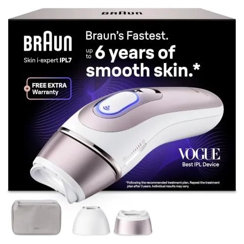 Braun Depiladora Luz Pulsada Smart IPL Skin i·expert, PL7220, Blanco/Bronce