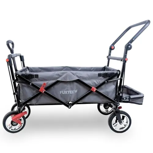 FUXTEC Bollerwagen CT800, Carro Plegable, Fux Family Collection - Carro de jardín para niños, Transporte, por Ciudad, Campo, Playa o montañ - Tirar o Empujar - Capacidad de Carga 75 kg