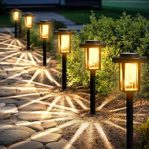 Solpex Luces Solares LED para Jardín al Aire Libre, Paquete de 6, Impermeables con Energía Solar para Patio, Paisaje, Pasarela - Blanco Cálido