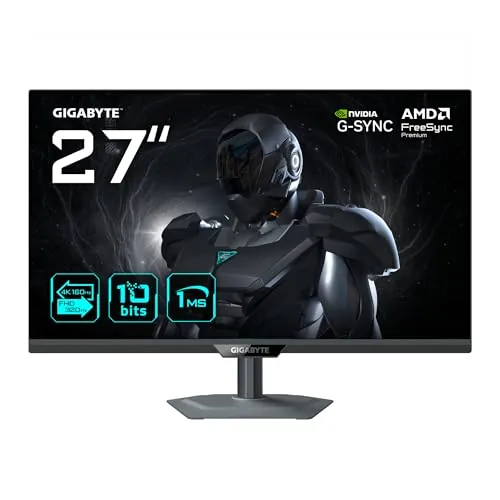 GIGABYTE G27UP Monitor de Juego 27” 4K UHD - Modo Dual (4K 160Hz o FHD 320Hz), 3840 x 2160, 1ms, 400 CD/m², FreeSync Premium, HDR10, HDMI 2.1, DisplayPort 1.4
