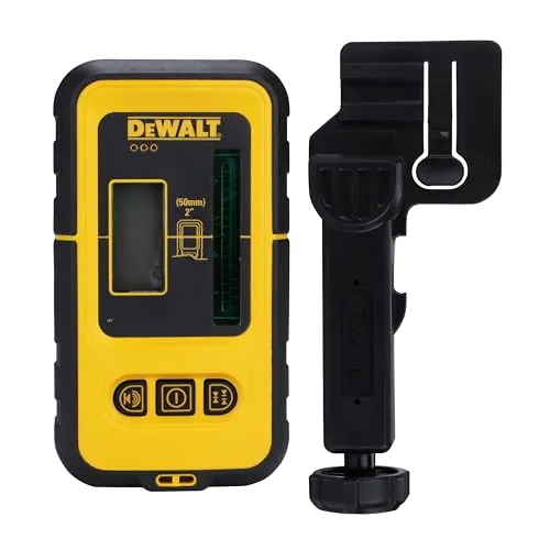 DEWALT DE0892G-XJ - Detector de Línea para Láser Verde, Alcance de 50m, Alta Precisión, Compatible con otros Láseres DeWalt, Resistente al Agua y Polvo, Batería de Larga Duración, Batería de 9V
