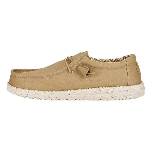 HEYDUDE Wally Canvas - Zapatos Estilo Mocasín para Hombre, Tan, 40
