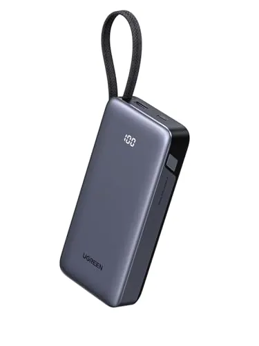 UGREEN Nexode 45W Power Bank 20000mAh Batería Externa Carga Rápida Cable USB C Integrado PD3.0 Cargador Portátil PC LED Compatible con iPhone 17 16 15 Plus Pro MAX Galaxy S25 S24 A56 A16 MacBook iPad