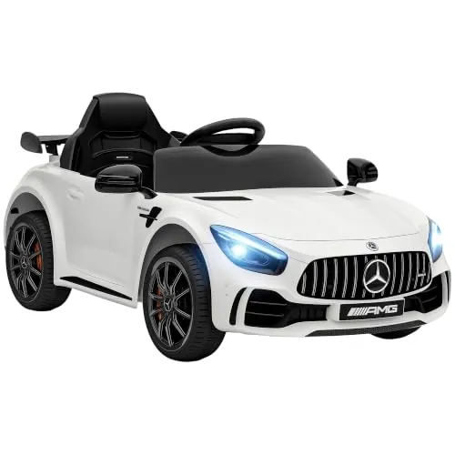 AIYAPLAY Coche Eléctrico de Niños +3 Años Mercedes-Benz AMG GTR 12V Blanco