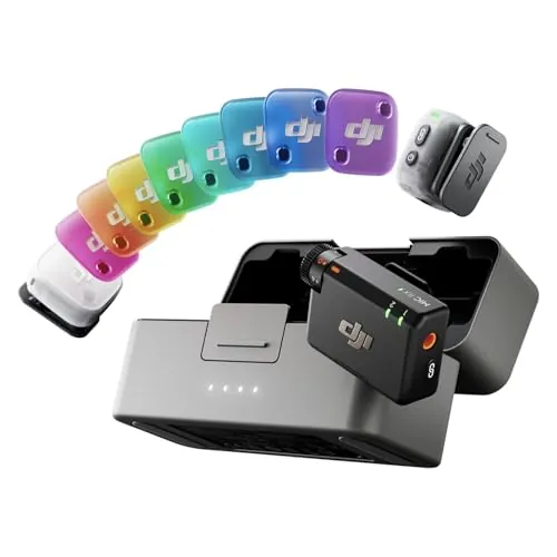 dji Mic Mini 2 (2TX + 1RX estándar + Estuche de Carga), micrófono inalámbrico para móvil iPhone y Android/cámara/Tableta/PC, batería 48h, transmisión hasta 400m, Cubierta magnética Multicolor
