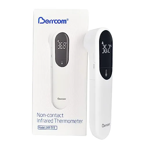 Berrcom Termómetro Digital Bebé Termómetro Frente Infrarrojo sin Contacto Médico Nueva tecnología de doble sonda Temperatura de Lectura Instantánea, Alarma de Fiebre