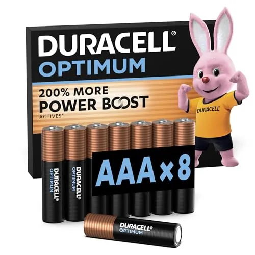DURACELL Optimum AAA Pilas Alcalinas (Paquete de 8) 1.5V, LR03