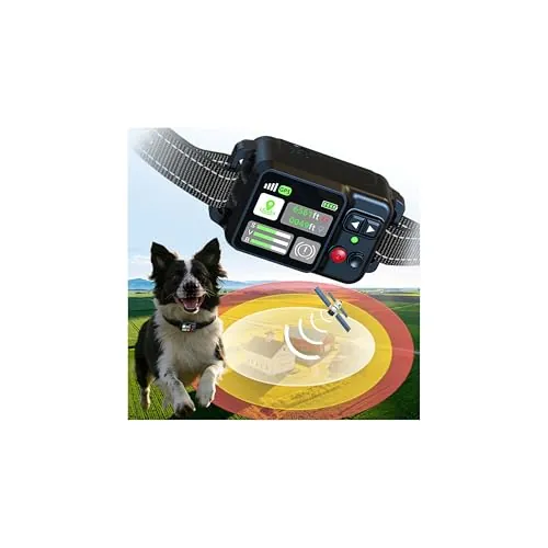 Zensun Sistema de Valla Inalámbrica GPS para Perros, Distancia Ajustable 15-2000m, 3 Modos de Entrenamiento, Carga Magnética, Impermeable, Sin Suscripciones, Ideal para Perros Grandes