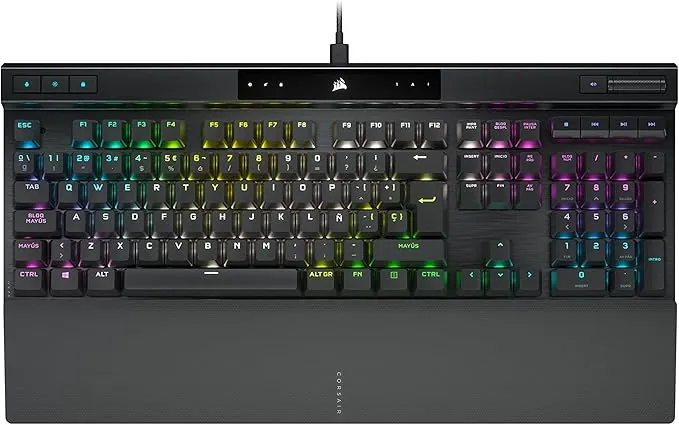 CORSAIR K70 RGB PRO Teclado Mecánico con Cable para Juegos – Interruptores Lineales Cherry MX Red, SOCD, Llaveros PBT Double-Shot, 8000Hz Hyper-Polling, NKRO, Torneo Switch, QWERTY ES – Negro