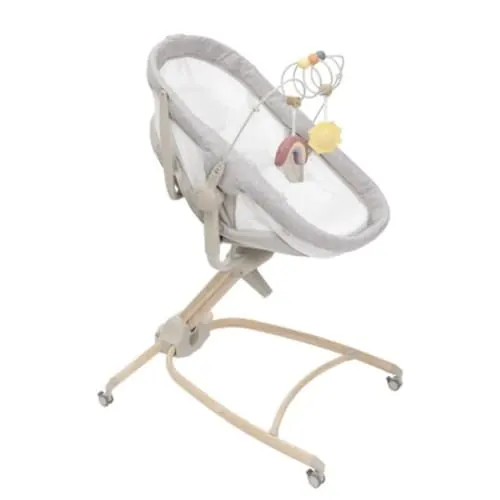 Chicco Baby Hug 4en1 Armonía, Cuna, Hamaca, Trona y Silla de Mesa 0-36 Meses, Altura Regulable con Pedal, Barra de Juego y Tela de Red para Circulación de Aire, Solución Ahorraespacio