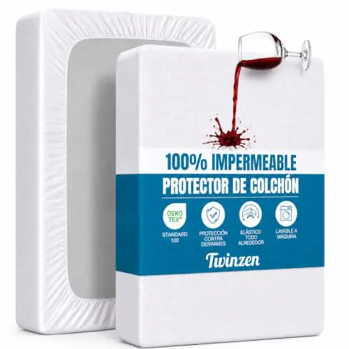 Twinzen - Protector colchon 90x200 - Cubre Colchon Impermeable