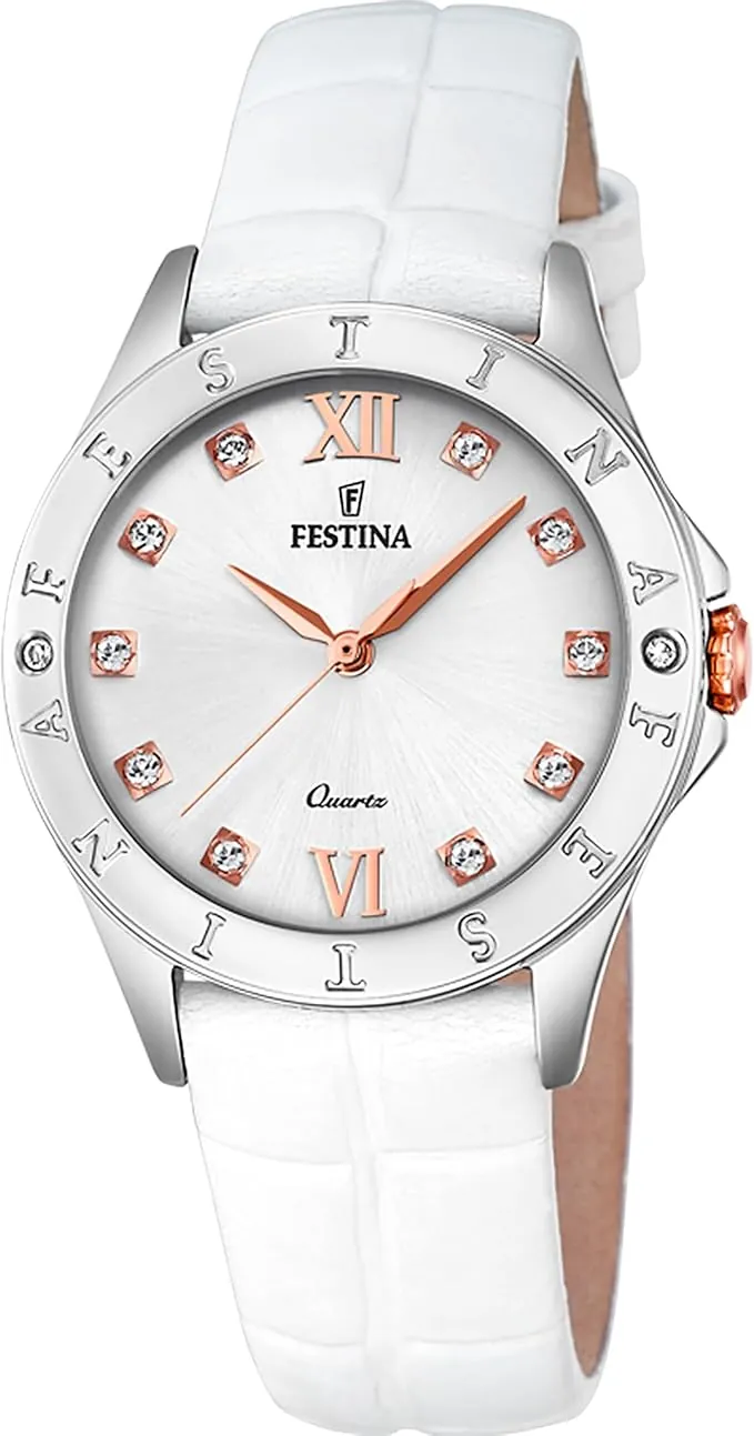 Festina Reloj Mujer Analógico de Cuero - Movimiento de Cuarzo - Reloj Mujer Elegante - Estilo Vintage - Resistente al Agua 5 ATM - F16929 - Caja de Acero Inoxidable - Special Prices