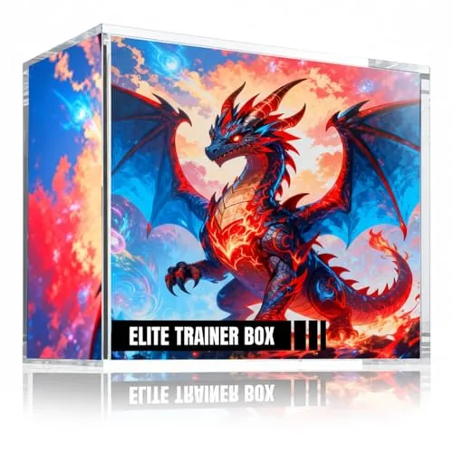 Wigearss Caja de Acrílico Magnética Protección para Pokémon Elite Trainer Box, Caja Protectora Transparente Magnética para Pokémon Elite Trainer Box