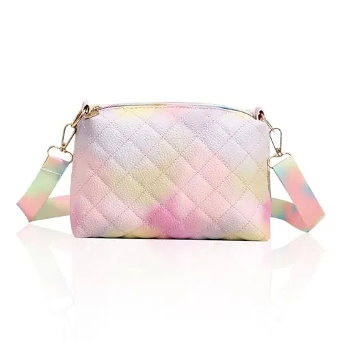 FOSDICK Bolso Bandolera para Niña, Bolso Niña, Bolso de Hombro para Niñas, Bolso Pequeño con Correa Ajustable, Bolso de Mano Monedero Niña Regalo Navidad Cumpleaños, 22 * 9 * 16cm (Rosado)