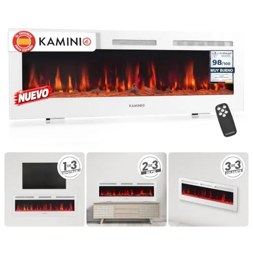 KAMINIO® Marlon Pro 60 Chimenea eléctrica Decorativa con Calefactor