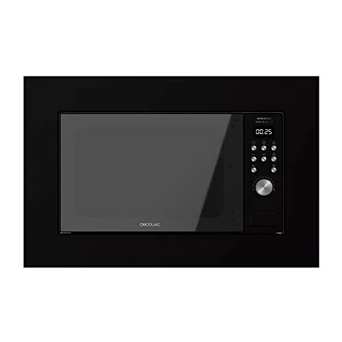 Cecotec Microondas encastrable Digital GrandHeat 2000 Built-In Black. 700W, Integrable, 20 l, Grill, 9 Funciones preconfiguradas, Quick Start, Diseño elegante