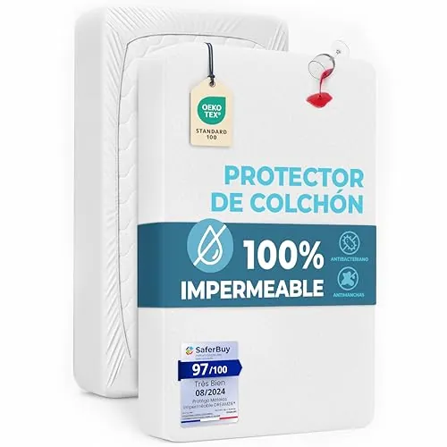 Dreamzie Protector Colchon 90 x 200 Impermeable para Niños – Protector Colchon 90x200 cm Suave e Hipoalergénica – Transpirable – Certificado Oeko-Tex