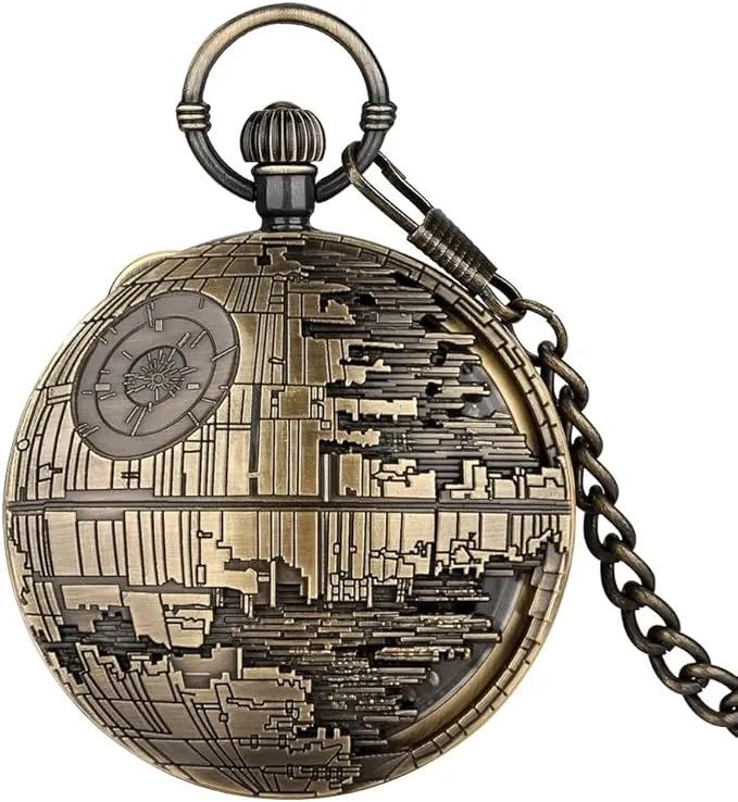Reloj de Bolsillo Musical Retro Punk for Hombre, Reloj con Colgante de Cadena, Estilo Antiguo, tamaño Grande, exhibición de música, Reloj de Bolsillo, Regalos (Color : Bronze)