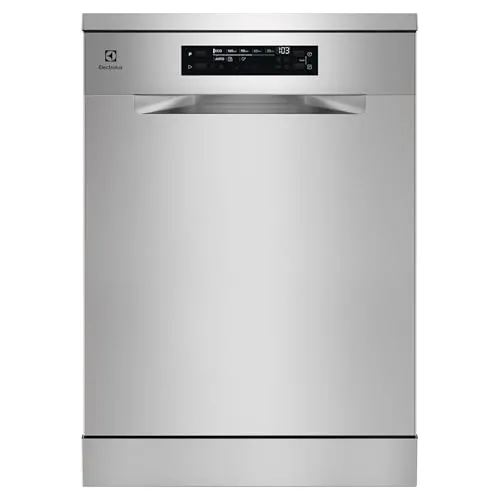 Electrolux Lavavajillas de 60 cm, ESM74840SX, 14 Cubiertos, Sistema AirDry, Display XL, Motor Inverter, Programa Auto, Función Extrahigiene, Softspikes, 44 dB(A), Clase C, Inox