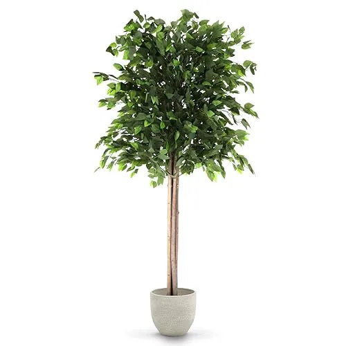 MAIA SHOP Ficus Artificial 185 cm – Árbol Decorativo Realista con Tronco Natural, Planta Artificial Grande para Decoración de Hogar, Oficina, Hoteles y Proyectos de Interiorismo