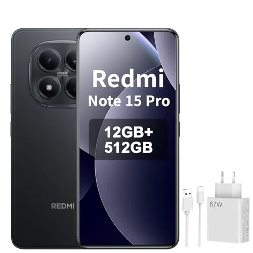 XIAOMI REDMI Note 15 Pro 4G Smartphone - 12+512GB, Incluye Cargador
