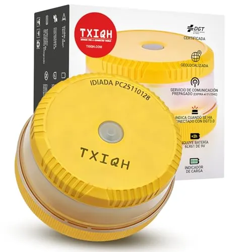 Baliza v16 homologada dgt con Geolocalización y Conexión DGT 3.0, MOD100 PLUS LED de Alta Intensidad 360°, Protección IP54 Antilluvia y Polvo, Servicio de Comunicación Gratuito hasta 2042