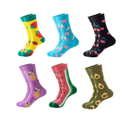 Furforstk Calcetines Divertidos 6 Pares de Colores con Dibujos Originales para Hombres y Mujeres - Multicolor, Loco