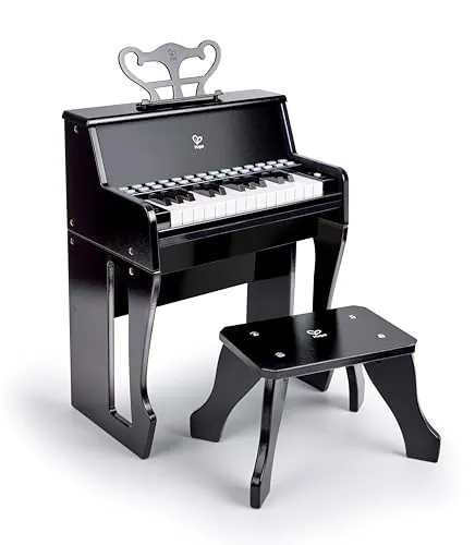 Hape - Piano con Taburete Aprende con Luces Negro (E0629)