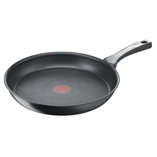 Tefal Unlimited On - Sartén de 32 cm, Apto inducción, antiadherente, revestimiento titanio, Thermo-signal, apto lavavajillas y horno, acero inoxidable