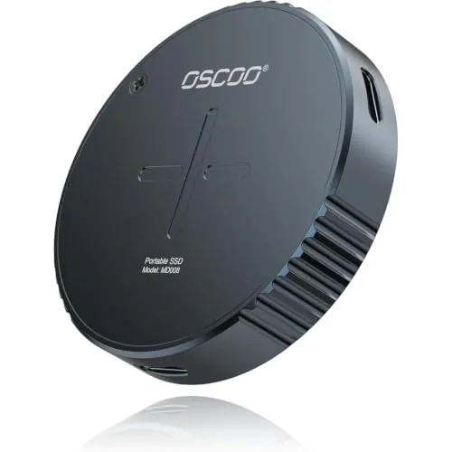OSCOO 1TB SSD Externo USB 3.2 Gen2 1000MB/s Portátil | Unidad de estado sólido externa magnética y portátil, compatible con teléfonos Android, tabletas y ordenadores portátiles.