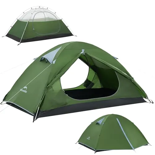Naturehike Blyk Ultralight tienda de campaña impermeable (3 000 mm) tienda para 2–3 personas tienda ligera para acampada, senderismo y trekking (verde/3 personas)