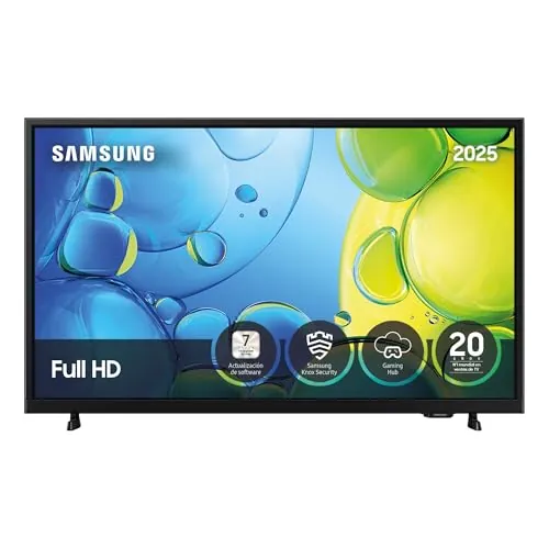 Samsung TV 32 Pulgadas Full HD F6005 4K Smart TV, Más Contraste con HDR, Sonido con OTS Lite, más de 500 Canales TV Plus y Tus Datos protegidos Knox Security
