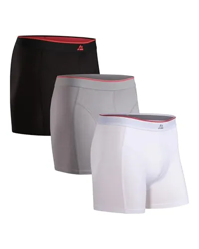 DANISH ENDURANCE Boxer de Bambú Hombre, 3 Pack MC (1xNegro/Rojo, 1xGris, 1xBlanco) XL