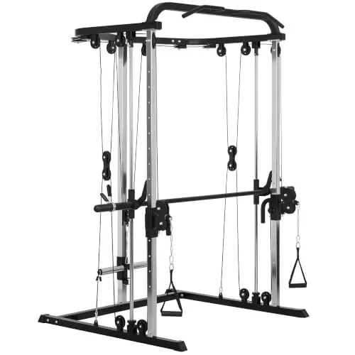 SPORTNOW Smith Machine Multipower Multifunción Fitness Negro