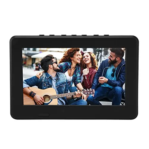 TV con Batería Recargable de 7 Pulgadas, Reproductor de Video de Televisión con Batería Incorporada de 1500 Mah TV LED Portátil Compatible con Control Remoto, MKV, MOV, AVI, WMV,