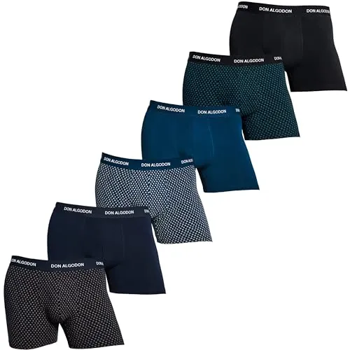 DON ALGODON | Pack 6 Boxers Hombre Suaves, Transpirables y Resistentes (FR/ES, Letras, L, Regular, Regular, Multicolor8)