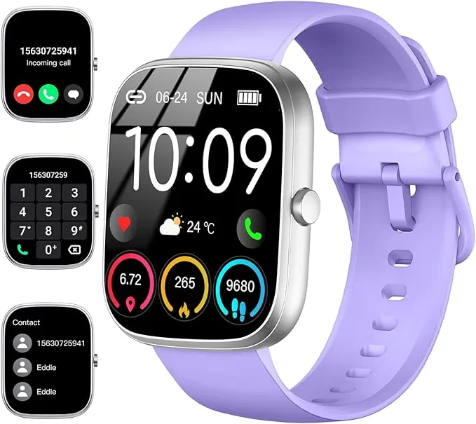 Reloj Inteligente Hombre Mujer, 1.91'' Smartwatch con Llamadas Bluetooth, 110+ Deportivos Pulsera Actividad con Pulsómetro/Monitor de Sueño/Podómetro,Impermeable IP68 Smart Watch para Android/iOS-2024